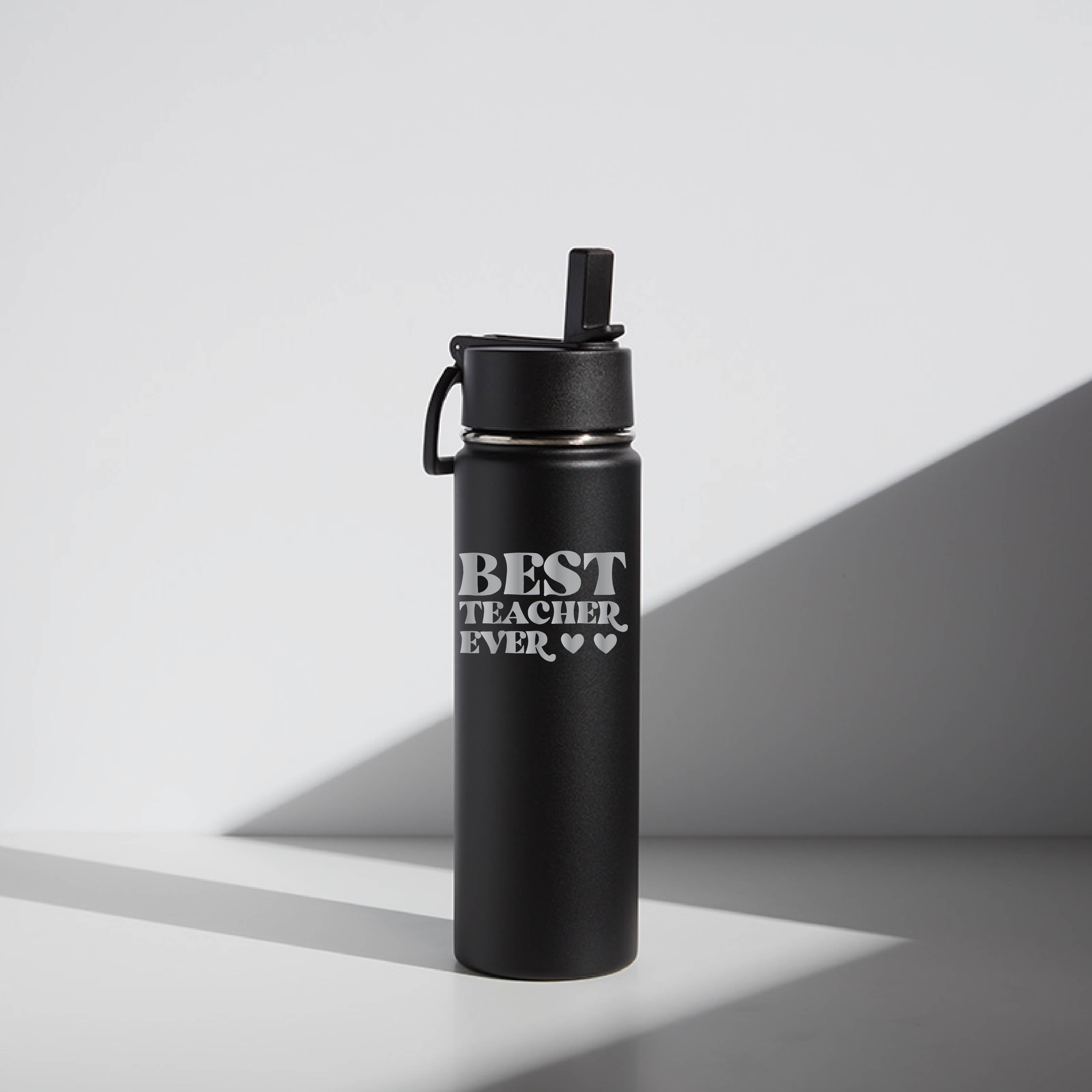 22 oz Customizable "Best Teacher Ever" Water Bottle- Teacher gift