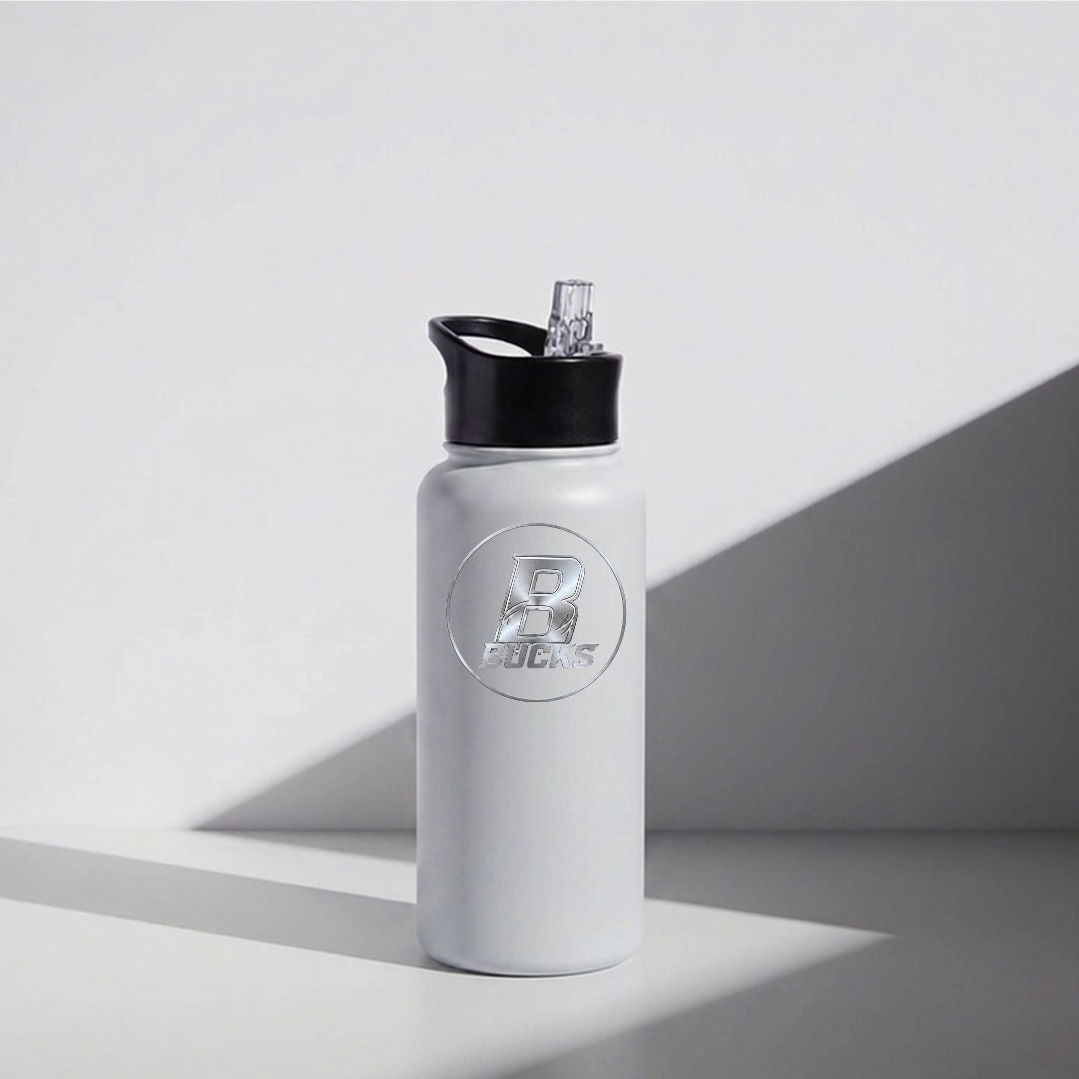 Buckhorn Bucks 32 oz. Water Bottle White